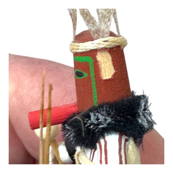 Hopi Mustard Greens S. Cerno Kachina Doll Collectible Native American Art READ - Picture 4 of 8